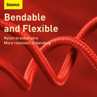 Baseus Kaabel Year of the Tiger 3 in 1 - USB to Type C, Lightning, Micro USB - 3,5A 1,2 metres (CASX010009) punane