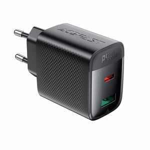 Acefast A106 GaN PD seinaklaadija, 45 W, USB-C, USB-A, must