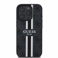 Guess 4G Printed Stripes MagSafe ümbris jaoks iPhone 16 Pro Max - must