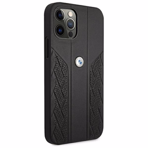 BMW Leather Curve perforeeritud ümbris iPhone 12 Pro Max'ile - must