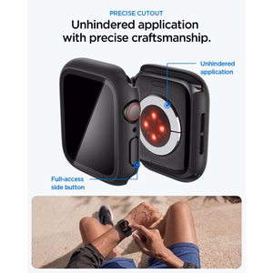 Spigen Thin Fit 360 ümbris mudelile Apple Watch 44 mm – must