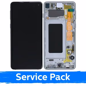 LCD ekraan ühilduv Samsung G973 S10 raamiga / Prism White / (Service Pack)