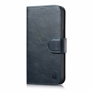 iCarer õlivaha rahakoti ümbris 2in1 Cover iPhone 14 Pro Anti-RFID nahast Flip Case Sinine (WMI14220722-BU)