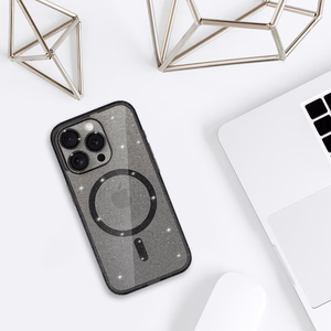 Glitter Magsafe Ümbris jaoks Samsung Galaxy S24 FE must clear