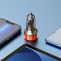 BWOO PD autolaadija 1x USB-C - USB-A port 38W läbipaistev