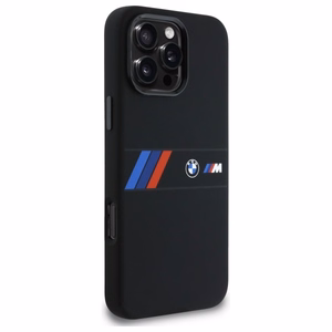BMW Silicone Middle Stripe MagSafe Ümbris jaoks iPhone 16 Pro Max - must