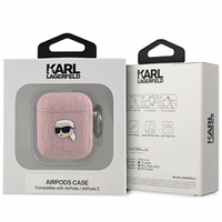 Karl Lagerfeld Monogram Karl Head ümbris jaoks AirPods 1 / 2 - roosa