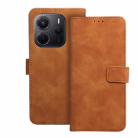 TENDER Book Ümbris jaoks XIAOMI Redmi Note 14 4G (GLOBAL - 164,84mm x 78,15mm x 8,16mm) brown