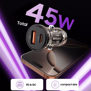 Tech-Protect CC01 45W 2-Port USB-A / USB-C Car Laadija - Must