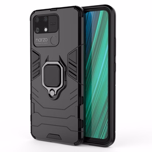 Ring Armor kõva hübriidkate + magnetiline hoidja Realme Narzo 50A must