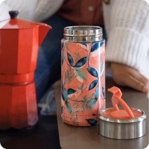 Quokka Boost Coffee Tumbler roostevabast terasest termokruus sõelaga, 400 ml, Eksootiline roosa