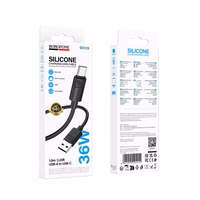 Borofone kaabel BX123 Leya - USB ja tüüp C - 36W 3A 1 meetri pikkune must