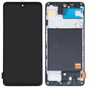 LCD screen Samsung A515 A51 2020 koos touch screen ja frame Must OLED (real size)