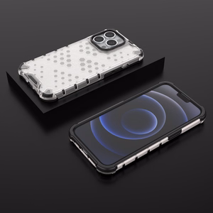 Honeycomb Case броневой чехол с TPU бампером для iPhone 13 Pro прозрачный