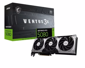 MSI GeForce RTX 5080 16G Ventus 3X OC graafikakaart (RTX_5080_16G_VENTUS_3X_OC_BLACK), 16 GB mälu, must