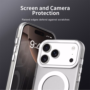 Valge magnetiline kukkumiskindel hübriidümbris iPhone 18 Pro / 17 Pro jaoks