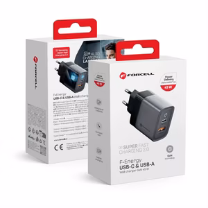 Phone laadija Forcell F-Energy GaN USB C + USB A QC4.0 PD 4A 45W VT-39 hall