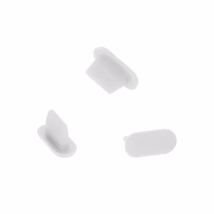 Silicone anti-dust plug Lightning valge - 10 pieces