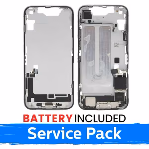 Ekraani raam / Sisekorpus Apple iPhone 16e + aku / White / (Service Pack)