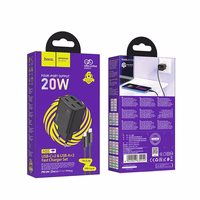 Phone Laadija Hoco 2 x USB C + 2 x USB A QC3.0 PD 3A 20W + Kaabel USB C to Lightning N55 must