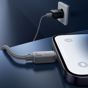 Кабель USB A to Lightning Hoco 2,4A 1 m X113 серый