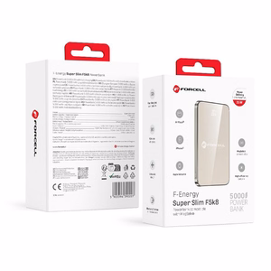 Powerbank compatible with MagSafe Forcell F-Energy SuperSlim F5K8 QC4.0 PD3.0 15W 5000 mAh titanium desert
