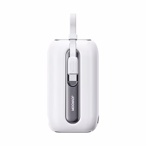 Joyroom mini powerbank 10000mAh värviline seeria 22.5W koos 2 sisseehitatud USB C ja Lightning kaabliga valge (JR-L012)