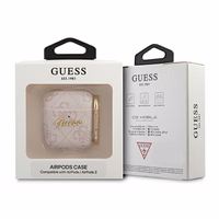 Guess 4G Script Metal Collection Ümbris jaoks AirPods 1 / 2 - roosa