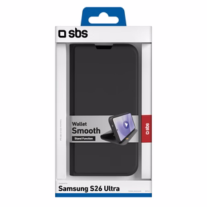 SBS Rahakott Smooth Ümbris for Samsung Galaxy S26 Ultra with Klapiga Ümbris - must