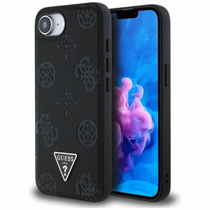 GUESS ümbris jaoks IPHONE 16e (SE 4 2025) compatible with MagSafe GUHMPSE4PGBTMK (Grained PU Hot Stamp Peony Triangle Logo) must