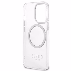 Guess Metal Outline MagSafe чехол для iPhone 13 Pro / iPhone 13 - серебряный