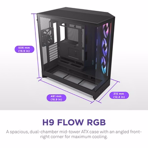 NZXT H9 Flow RGB+ Midi Tower чёрный