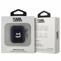 Karl Lagerfeld Monogram Choupette Head ümbris jaoks AirPods 1 / 2 - must