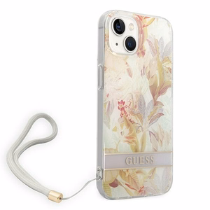 Guess GUOHCP14MHFLSU iPhone 14 Plus 6.7 "lilla / lilla hardcase Flower Strap