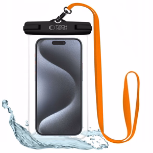 Tech-Protect UWC7 Universal Waterproof Ümbris 6.9 Inch must/oranž