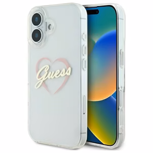 Guess IML Heart iPhone 16 Ümbris - läbipaistev