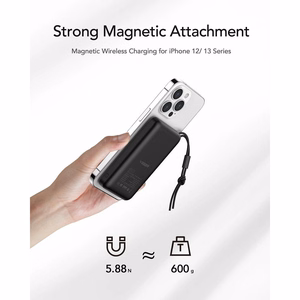 Powerbank compatible with MagSafe Veger MagOn (VP1151 / W1151) PD QC3.0 2A 20W 10000 mAh with wireless charging black