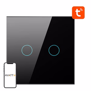 Nutikas Valgus Lüliti ZigBee Avatto ZTS02-EU-B2 2 Way TUYA (must)