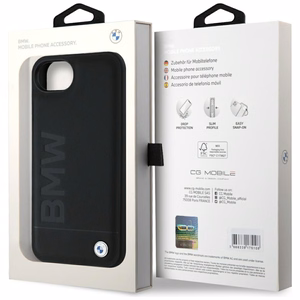 BMW Leather Hot Stamp iPhone 16e Ümbris - Must