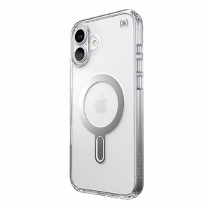 Speck Presidio Perfect-Clear MagSafe'i ja ClickLocki toega ümbris iPhone 16 Plus-le, Clear/Chrome