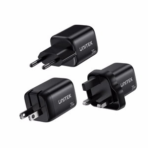 Unitek GaN võrgulaadija USB-A ja USB-C 20W must