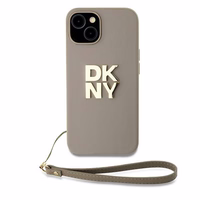 DKNY Wrist Strap Stock Logo ümbris jaoks iPhone 15 / 14 / 13 - beige