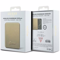 Guess MagSafe Metal Script Logo induktiivne elektripank 15W 5000mAh - kuldne
