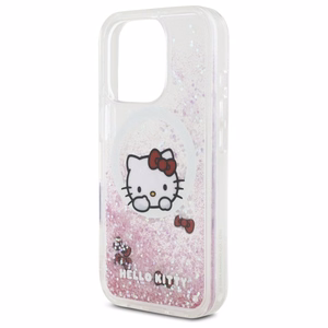 Hello Kitty Liquid Glitter Sweet Kitty Bows MagSafe iPhone 16 Pro Ümbris - Valge