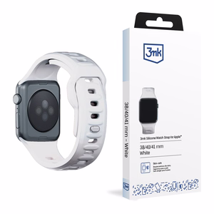 3mk silikoonrihm Apple Watchile, 38/40/41/42 mm, valge, väike suurus