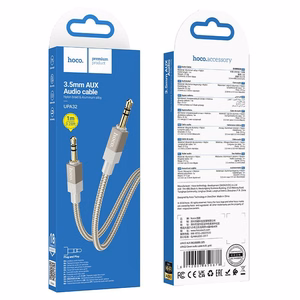 AUX kaabel Jack 3,5 mm (isane) - Jack 3,5 mm (isane) Hoco 1 m UPA32 kuldne