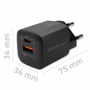 Qoltec 50764 mobile device charger Laptop, Portable gaming console, Power bank, Smartphone, Smartwatch, Tablet must AC Fast charging Indoor