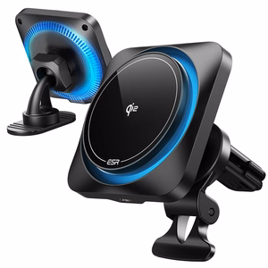 ESR HALOLOCK CRYOBOOST MAGNETILINE MAGSAFE ARMATUURLAUA JA VENTILATSIOONI AUTOHOIDJA JUHTMEVABA LAADIJA QI2 15W FROSTED ONYX