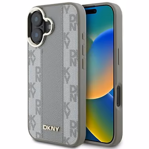 DKNY Checkered Pattern Magsafe iPhone 16 Ümbris - Beige
