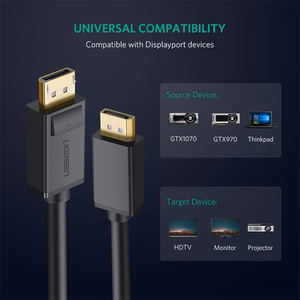 Ugreen 10211 DisplayPort kaabel 1 m Must